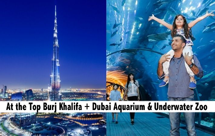 Burj Khalifa At the Top, Dubai Aquarium & Underwater Zoo Tickets