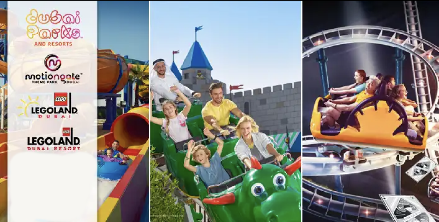 1 Day 2 Parks Tickets DPR - Choose Any 2 From Motiongate, Legoland, Legoland Waterpark