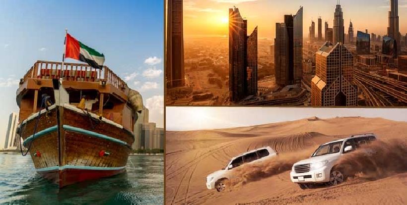 Trio Offer - Desert Safari, Canal Dhow Cruise & Dubai City Tour